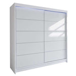 Tia IV 180cm Sliding Door Wardrobe White / White