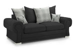 Verona Scatterback Sofa - Black 3 Seater - 193 CM