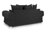 Verona Scatterback Sofa - Black 3 Seater - 193 CM
