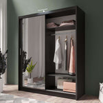 Piper 180cm Sliding Door Wardrobe Black