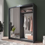 Piper 180cm Sliding Door Wardrobe Graphite