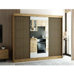 Hailee 250cm Sliding Door Wardrobe Artisan / Black