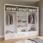 Madison 255cm Sliding Door Wardrobe - White