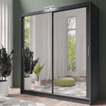 Piper 203cm Sliding Door Wardrobe Graphite