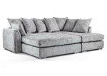 Sofa bed with armrest and cushions
