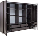 Ribble 256cm Bi-folding 4 Door Sliding Wardrobe Lava with Mirror