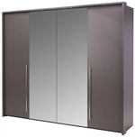 Ribble 256cm Bi-folding 4 Door Sliding Wardrobe Lava with Mirror