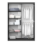 VIGO 150cm Sliding Door Wardrobe Graphite+Mirror
