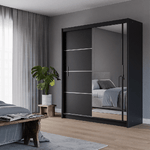 Mersey 180cm Sliding Door Wardrobe Black