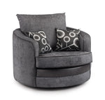 Shannon Sofa - Black/Grey Swivel Chair - 105 CM