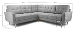 Aurora Sofa - Grey Large Corner - 230 cm x 230 cm