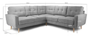Aurora Sofa - Grey Large Corner - 230 cm x 230 cm