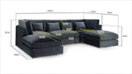 Knightsbridge Sofa - Slate U Shape Corner - 330 x 200 x 200 CM