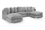 Bishop Scatterback Sofa - Platinum U Shape Corner - 332 x 200 x 200 CM