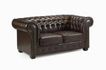 Old Bailey Chesterfield Sofa - Antique Brown 2 Seater - 173 CM