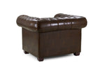 Old Bailey Chesterfield Sofa - Antique Brown Armchair - 110 CM