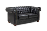 Old Bailey Chesterfield Sofa - Black 2 Seater - 173 CM