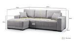Andes Sofabed - Grey Left Hand Facing Corner - 239 x 140 CM