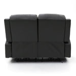Chicago Electric Leather Recliner Sofa - Black 2 Seater