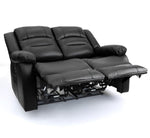 Chicago Electric Leather Recliner Sofa - Black 2 Seater