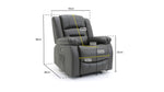 Chicago Electric Leather Recliner Sofa - Grey Armchair - 92 cm