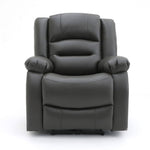 Chicago Electric Leather Recliner Sofa - Grey Armchair - 92 cm
