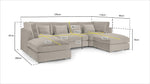 Knightsbridge Sofa - Beige U Shape Corner - 330 x 200 x 200 CM