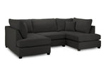 London Sofa - Black U Shape Corner - 281 x 158 x 158 CM