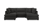 London Sofa - Black U Shape Corner - 281 x 158 x 158 CM