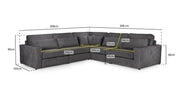 Kylie  Modular Sofa - Grey Large Corner - 308 x 308 CM
