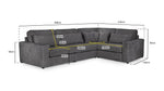 Kylie Modular Sofa - Mocha Right Hand Facing Corner - 218 x 308 CM