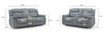 Florida Electric Recliner Sofa - Grey 3+2 Set