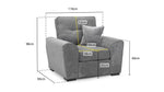 Maxwell Sofa - Grey Armchair - 110 CM