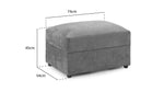 Maxwell Footstool - Grey - 74 CM