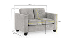 Archie Sofa - Grey Fabric 2 Seater - 140 CM