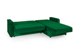Sheer Sofabed - Plush Green Universal Corner - 230 x 170 cm