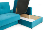 Sheer Sofabed - Plush Teal Universal Corner - 230 x 170 cm