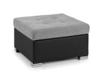 Preston Footstool - Black/Grey - 66 CM