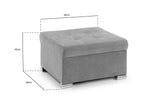Preston Footstool - Grey - 66 CM