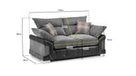 Colton Sofa - Black/Grey 2 Seater - 170 CM