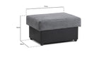 Colton Footstool - Black/Grey - 77 CM