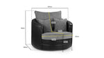 Colton Sofa - Black/Grey Swivel Chair - 105 CM