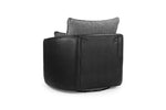 Colton Sofa - Black/Grey Swivel Chair - 105 CM