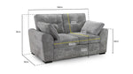 Maxwell Sofa - Grey 2 Seater - 160 CM