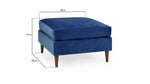 Munich Footstool - Plush Blue - 68 CM
