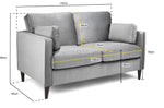 Munich Sofa - Plush Grey 2 Seater - 150 CM