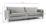 Munich Sofa - Plush Grey 4 Seater - 280 CM