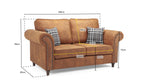 Oakland Sofa - Tan 2 Seater - 180 CM