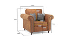 Oakland Sofa - Tan Armchair - 115 CM