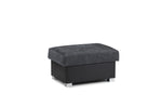 Shannon Footstool - Black/Grey - 77 CM